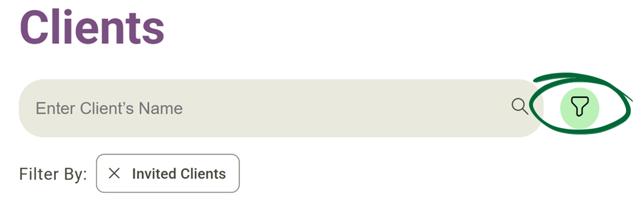 Open Clients Page screenshot